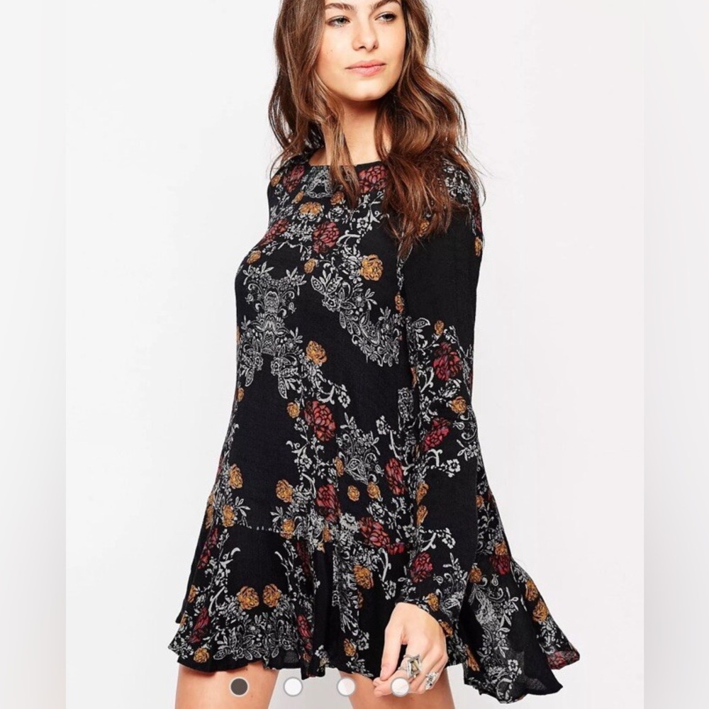 Free People Smooth Talker Dress Raven Black Floral, Size XS